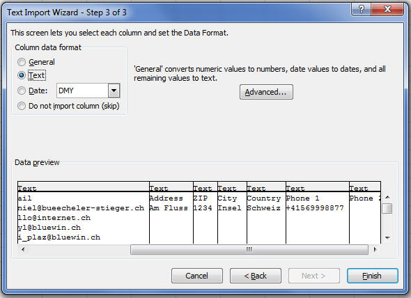 Excel 2010 - Textimporter 3/3