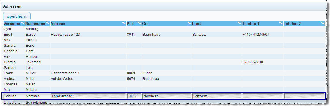 Eigene Adresse editieren