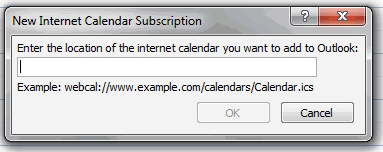 Outlook 2013 - Kalender URL eintragen